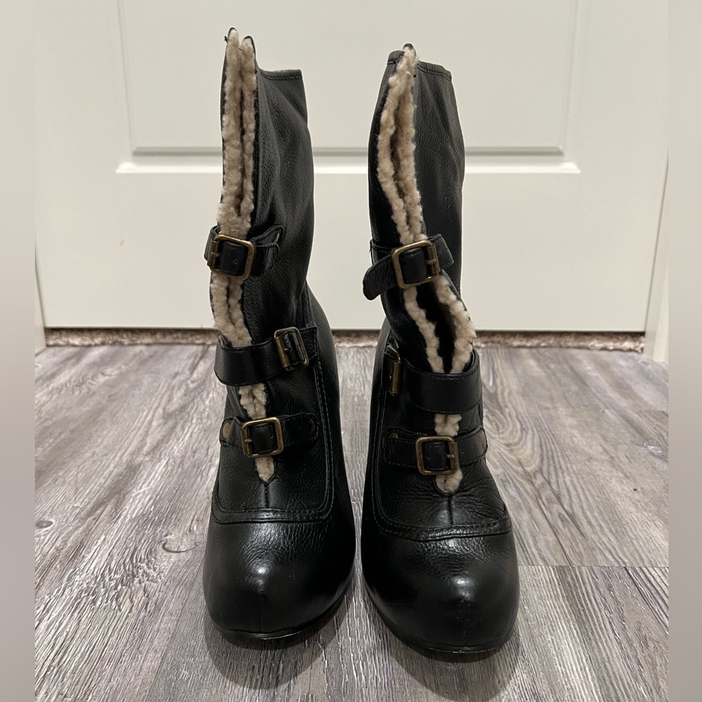 Betsey Johnson Wedged Leather Boots